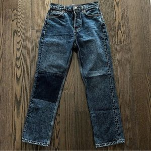 Reformation Cynthia Patch High Rise straight Jeans